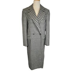 Something Navy Gray & Blue Plaid Wool Blend Trench Coat – Size Small (NWT)